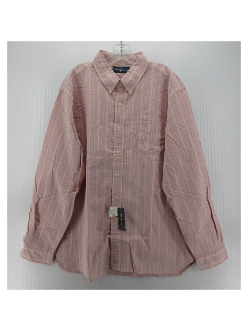 Ralph Lauren Shirt XXL Oxford Cloth OCBD Striped Button Down Pocket